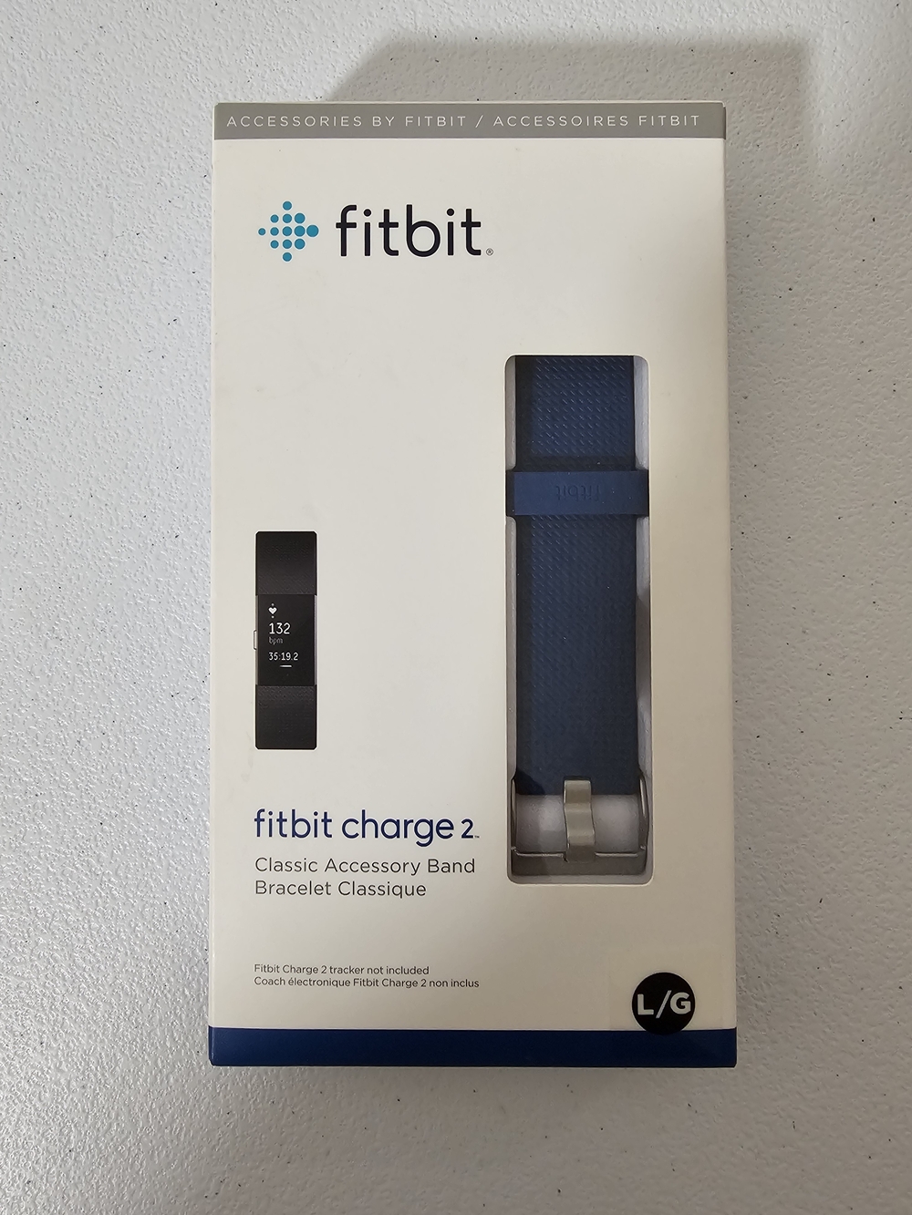 Fitbit Charge 2 Silicone Replacement Band Blue L/G MPN 660-0838-01